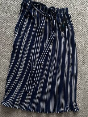 Alice Blue Navy and White Striped Knit Skirt